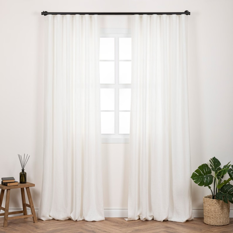 Minimalist Ripplefold Curtains in Contemporary Living Room